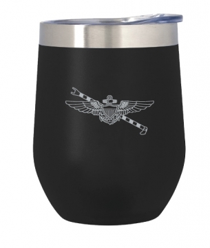 Stainless Steel Wine Cup with Pilot Wings & Hook Etched